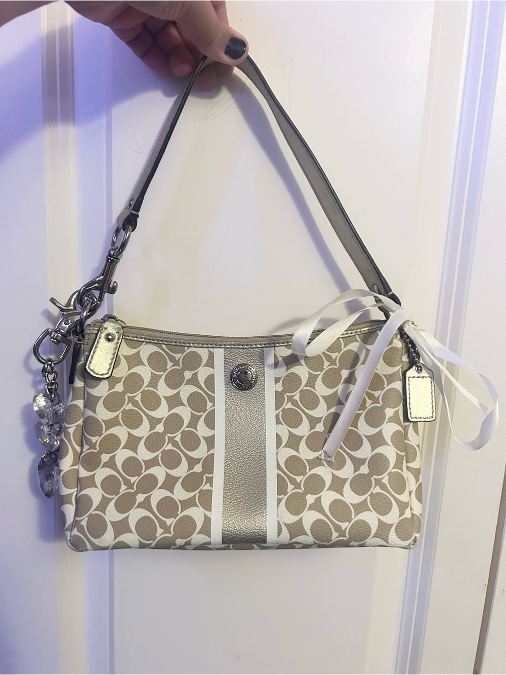 Authentic Coach Heritage Stripe Chelsea Mini Shoulder Bag